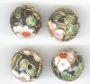 4 14mm Black Cloisonné Rounds